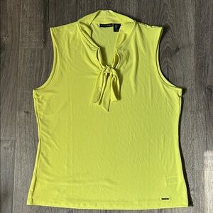 Tahari Bright Neon Sleeveless Blouse